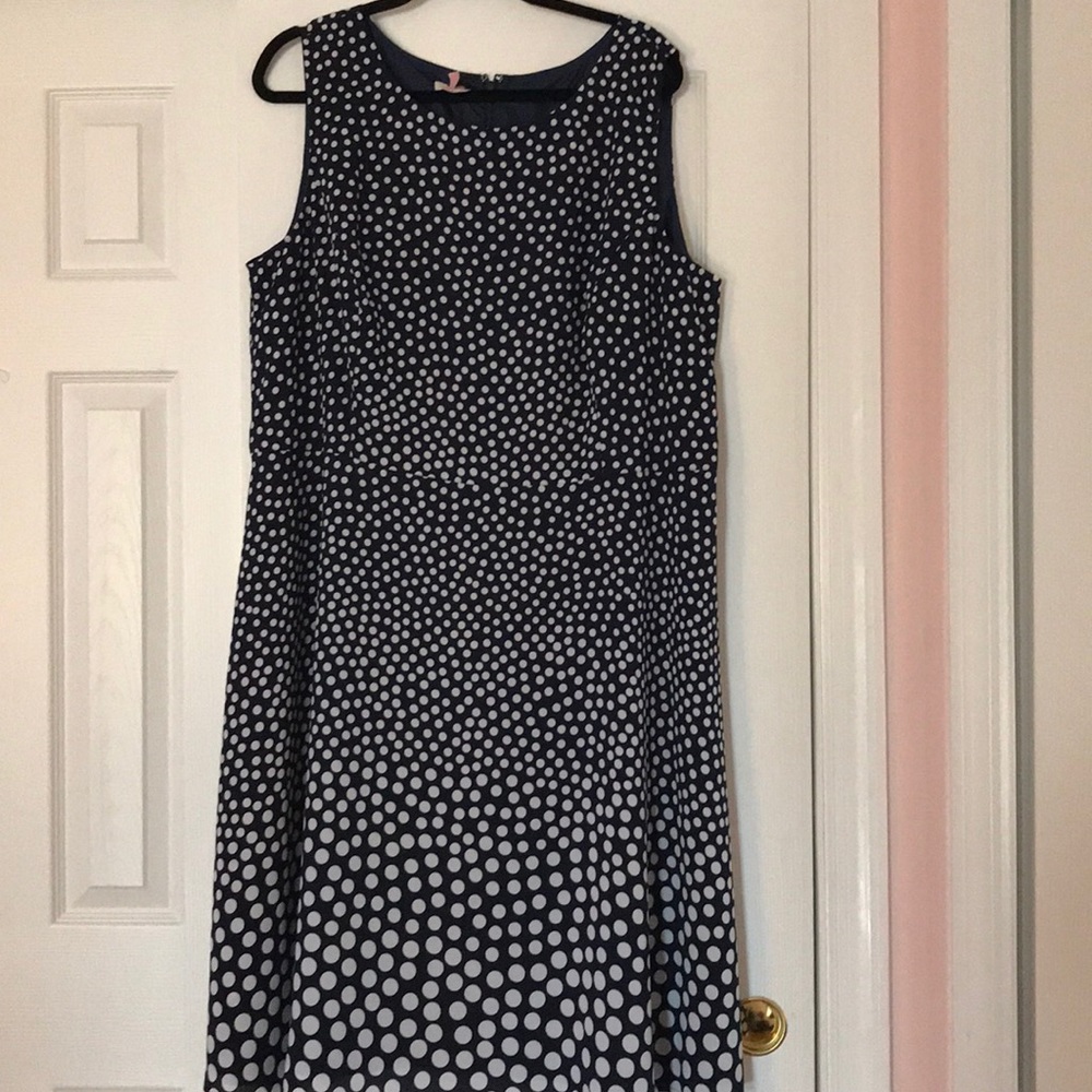 Navy blue with white polka dot dress